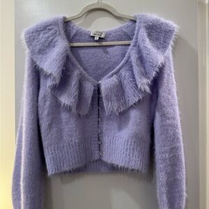 & Other Stories Lilac Fluffy Cardigan
